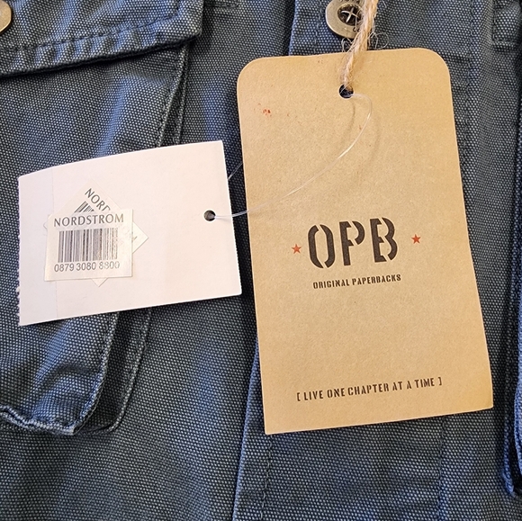 OPB Men's Slate Utilitarian Zip/Snap Front Corduroy Collar Medium Weight, sz MD - Picture 7 of 9